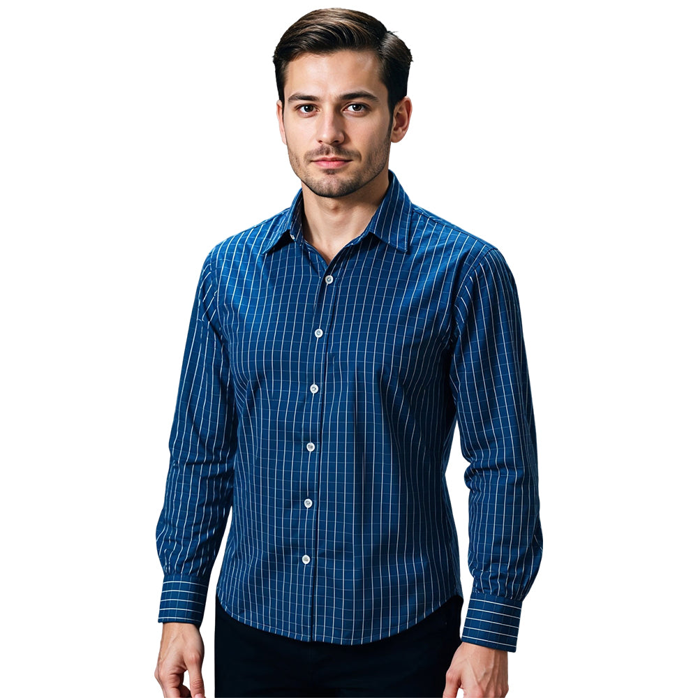 Branford Royal Blue & White Check Lounge Shirt Men’s