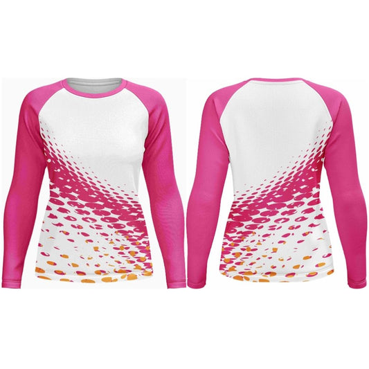 Ladies Athletic Crew Neck Long Sleeve T-Shirt | Raglan Sleeve