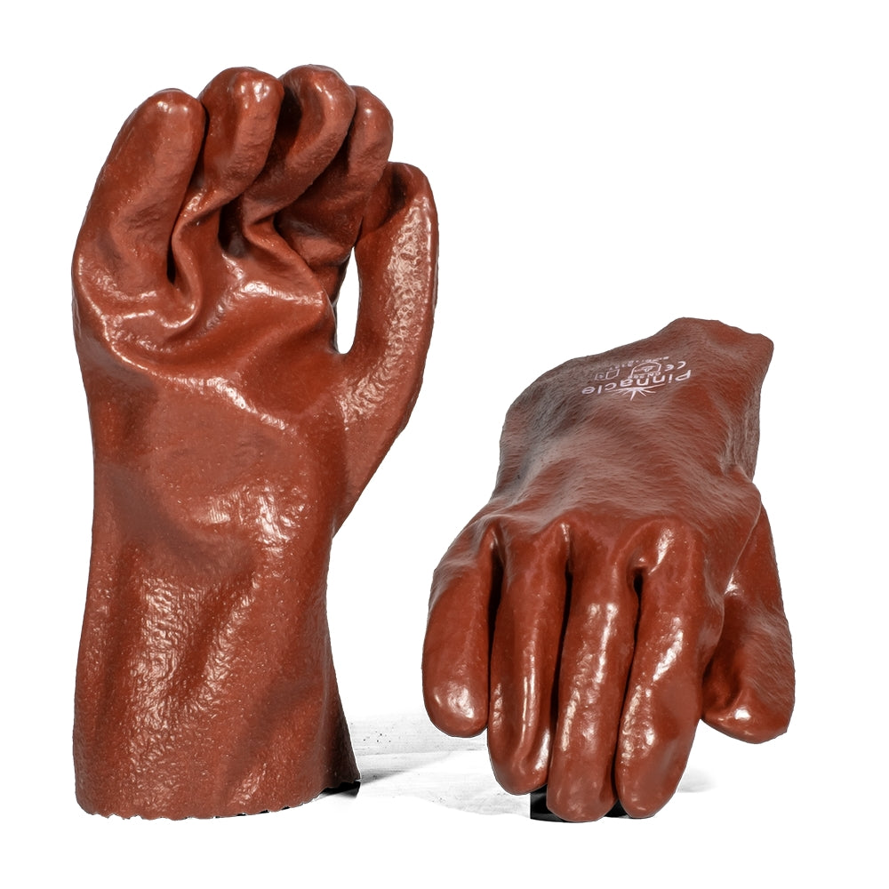 Brown PVC Abrasion Glove Open Cuff 27cm – Pack Of 12 Pairs