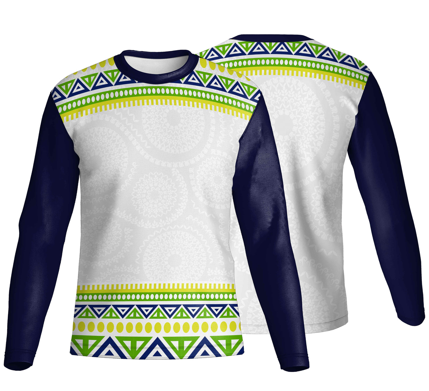 Unisex Long Sleeve Crew Neck T-Shirt | Drop Needle Square | Africa Design