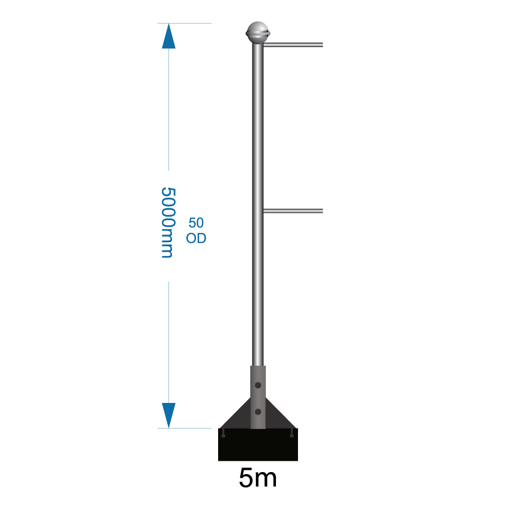 Bannerpole Roof 5m – 2 arm – Supply Only