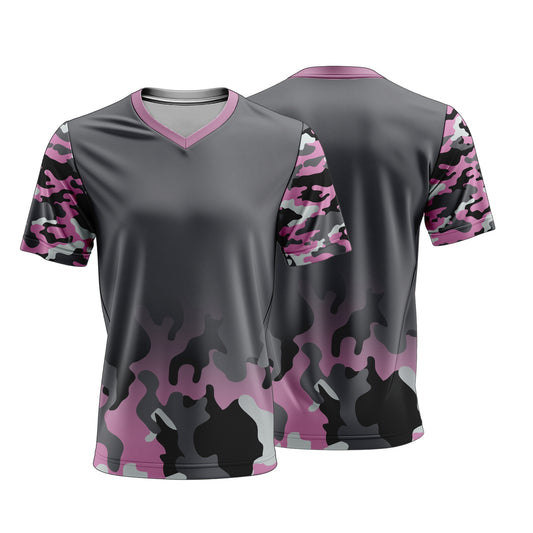 Unisex Short Sleeve V-Neck T-Shirt | Sport Tec | Camo Design