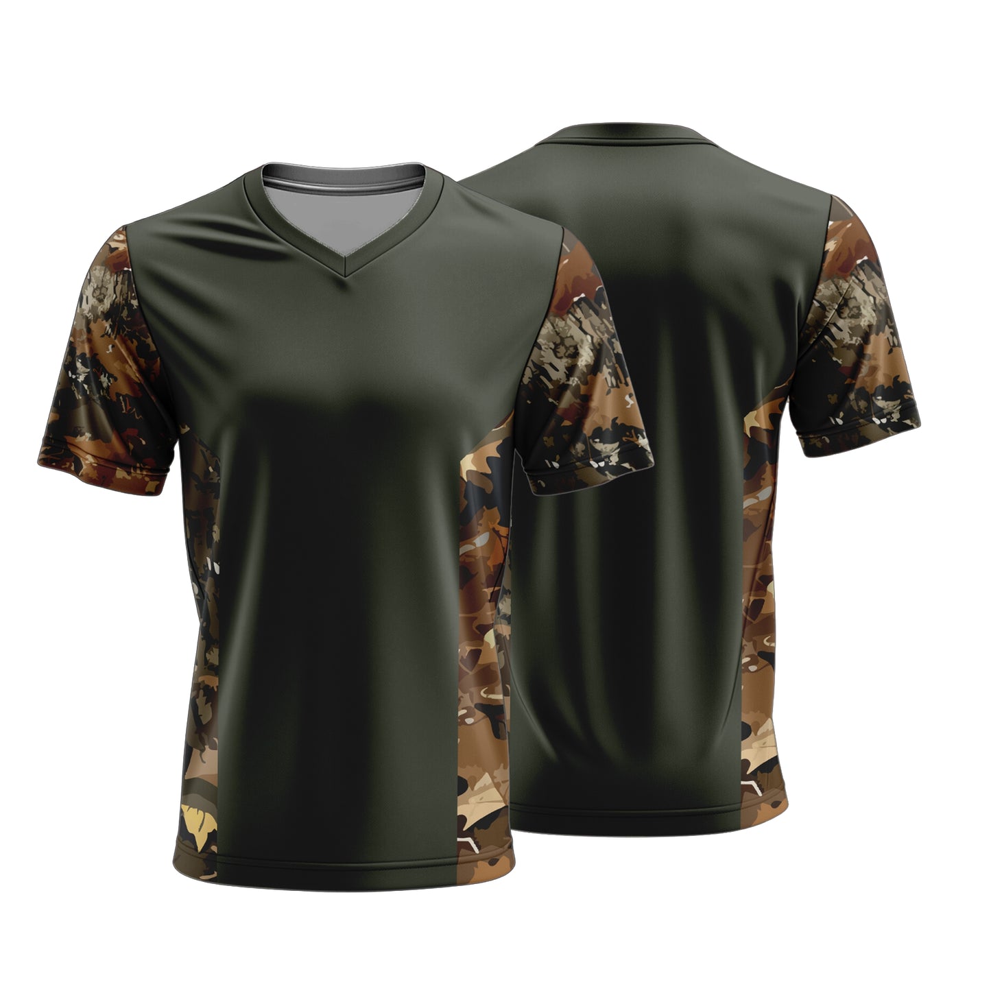 Unisex Short Sleeve V-Neck T-Shirt | Sport Tec | Camo Design
