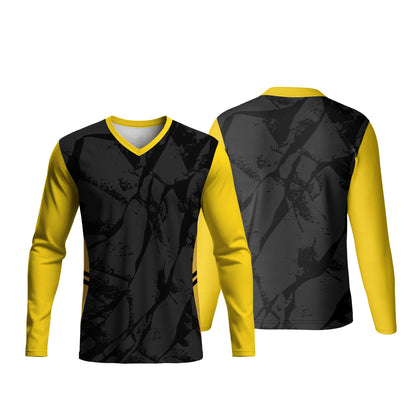 V-Neck Long Sleeve Soccer Shirt | Fitted Sleeves