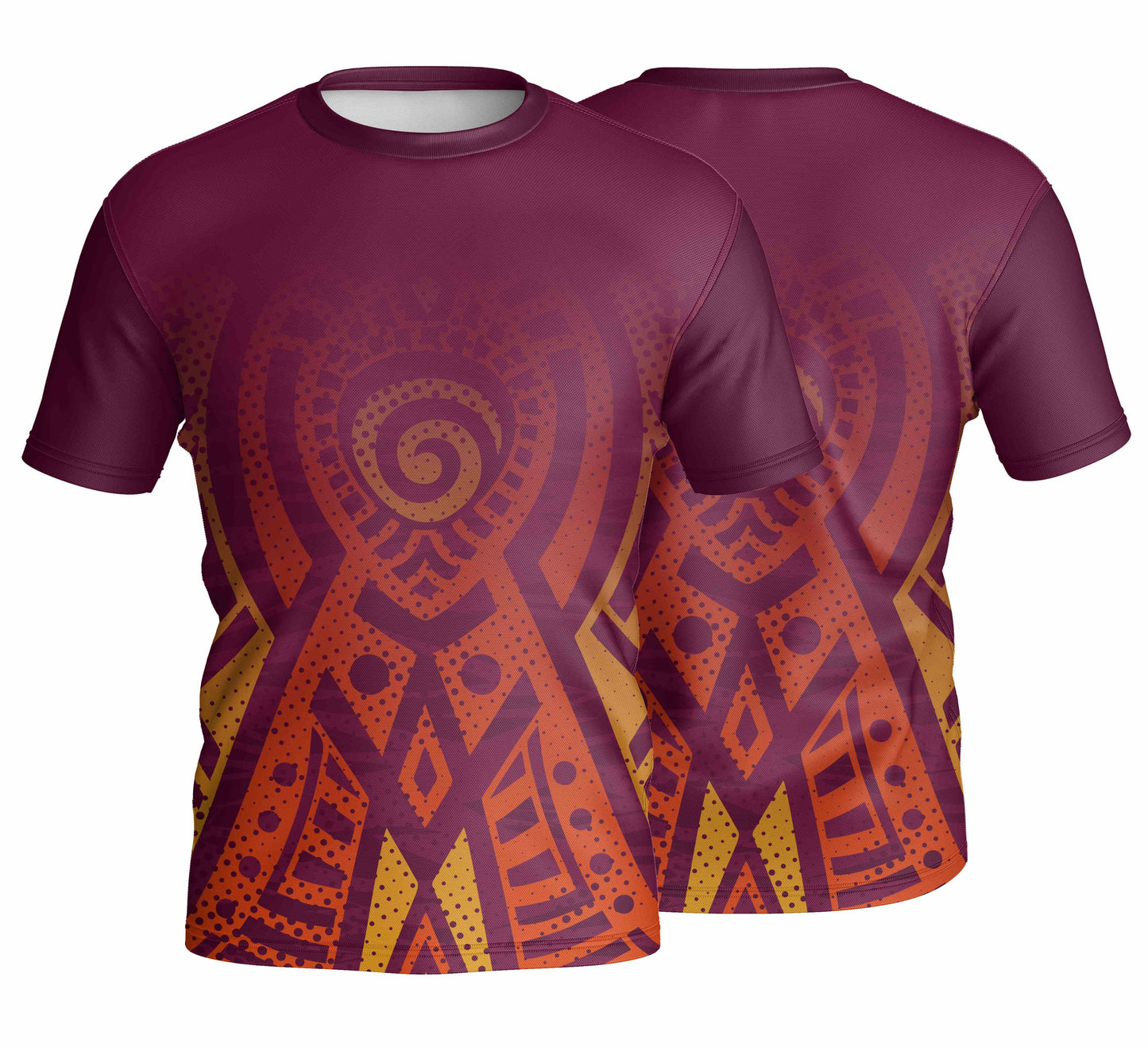 Unisex Short Sleeve Crew Neck T-Shirt | Drop Needle Square | Africa Design
