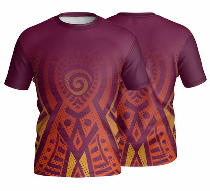 Unisex Short Sleeve Crew Neck T-Shirt | Drop Needle Square | Africa Design