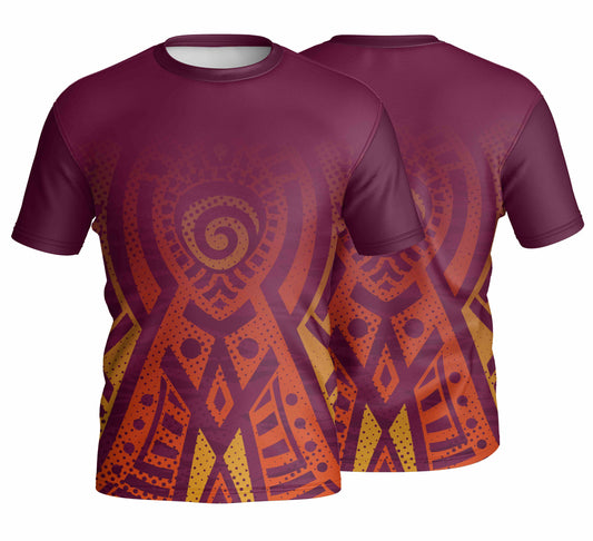 Unisex Short Sleeve Crew Neck T-Shirt | Drop Needle Square | Africa Design