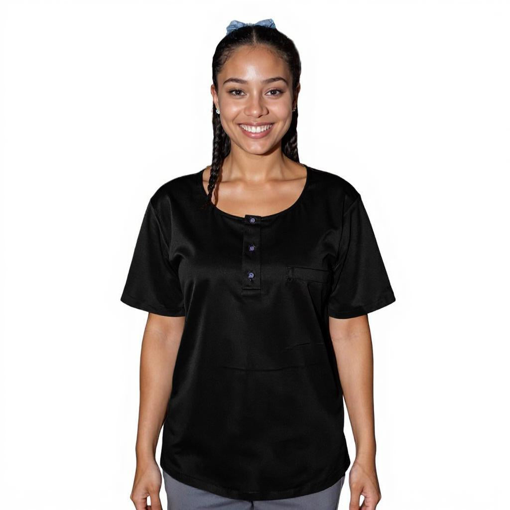 Maasai Buttoned Round Neck Scrubs Ladies