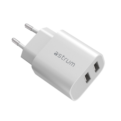 WATZ12D 12W Wall Charger 2 X USB-A WHT