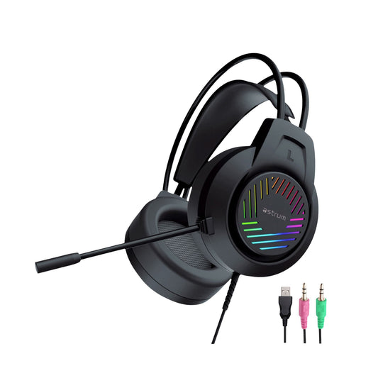 Wired Gaming Headset, 2 x 3.5mm with Boom Mic and USB LED - HG100