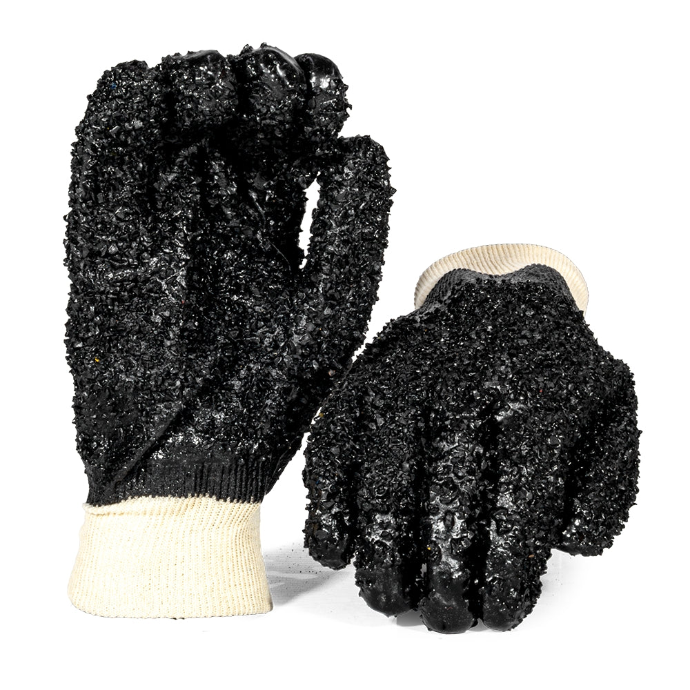 PVC Black Chip Glove Knit Wrist – Pack Of 12 Pairs