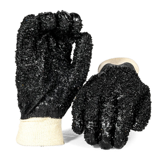 PVC Black Chip Glove Knit Wrist – Pack Of 12 Pairs