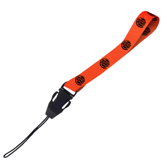Hi-Viz Wrist Phone Strap Black Sublimation Print D/Sided with Cellphone Clip