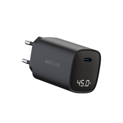 WATZ45L 45W PD Wall Charger USB-C LCD BK