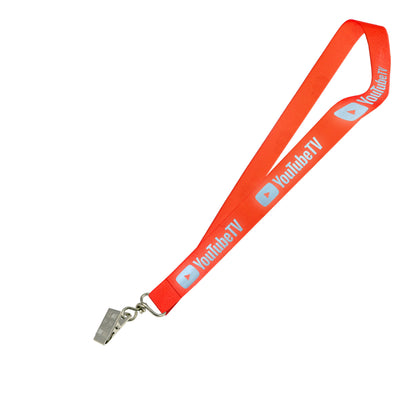 Hi-Viz Lanyard Silver Reflective Print S/Sided with Crocodile Clip