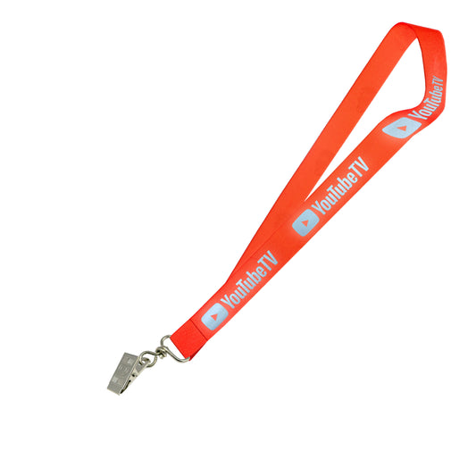 Hi-Viz Lanyard Silver Reflective Print S/Sided with Crocodile Clip
