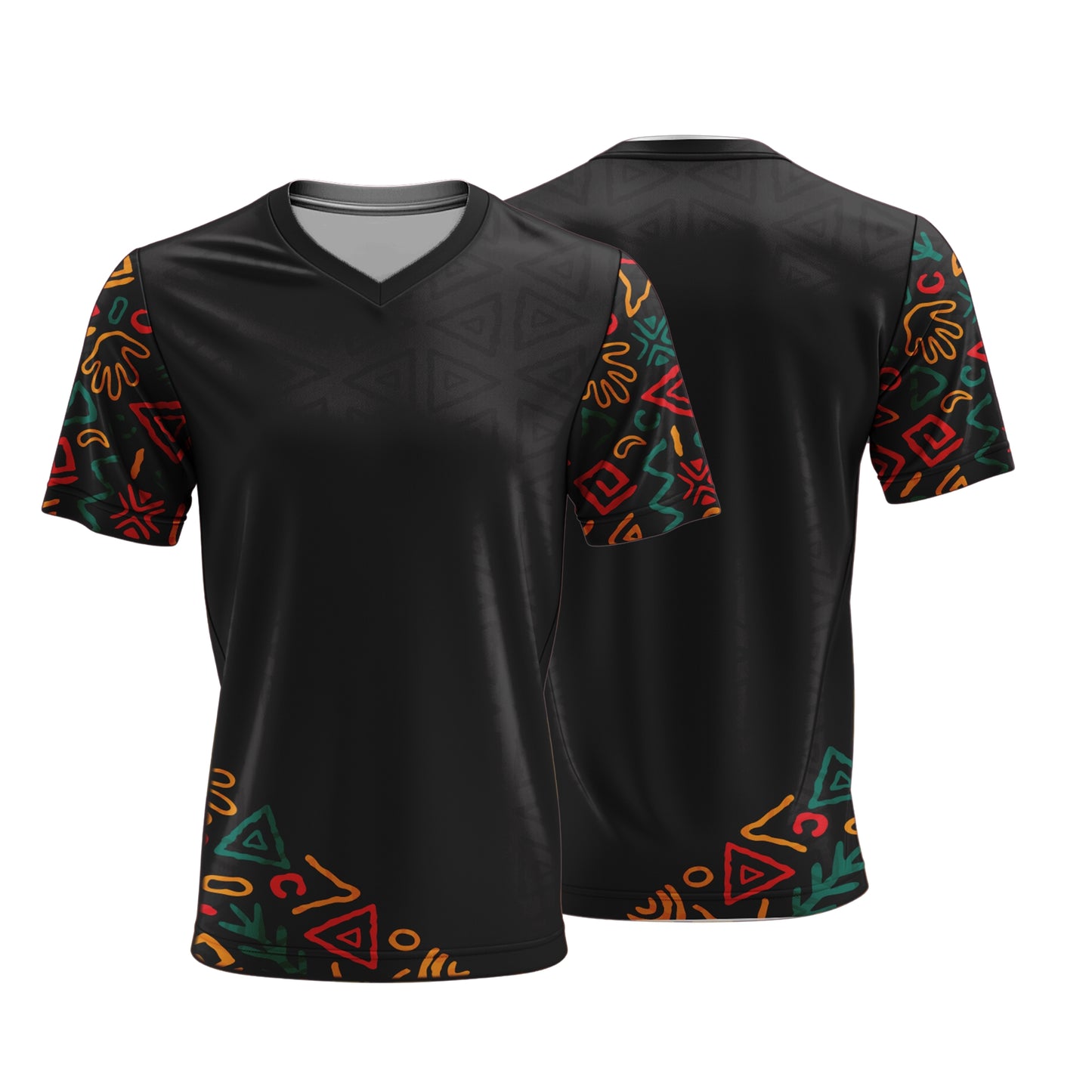 Unisex Short Sleeve V-Neck T-Shirt | Sport Tec | Africa Design