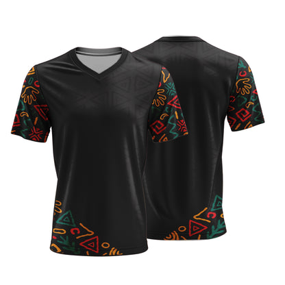 Unisex Short Sleeve V-Neck T-Shirt | Sport Tec | Africa Design