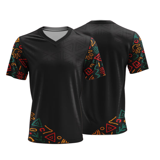 Unisex Short Sleeve V-Neck T-Shirt | Sport Tec | Africa Design
