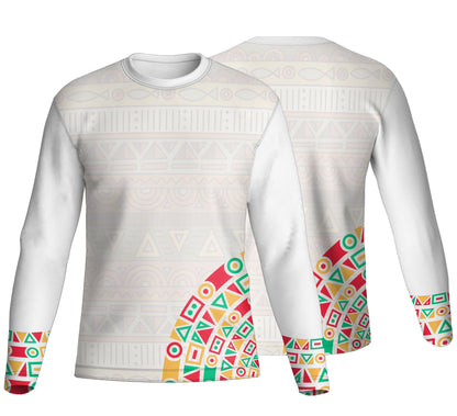 Unisex Long Sleeve Crew Neck T-Shirt | Birdseye | Africa Design