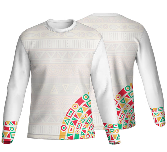 Unisex Long Sleeve Crew Neck T-Shirt | Pique Knit | Africa Design