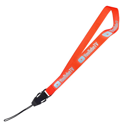 Hi-Viz Lanyard Silver Reflective Print S/Sided with Cellphone Clip