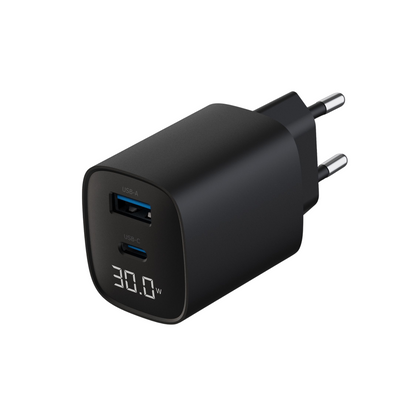WATZ30L 30W PD Wall Charger USB-C LCD BK