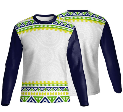 Unisex Long Sleeve Crew Neck T-Shirt | Drop Needle Square | Africa Design