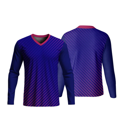 Unisex Long Sleeve V-Neck T-Shirt | Drop Needle Square | Sport Design