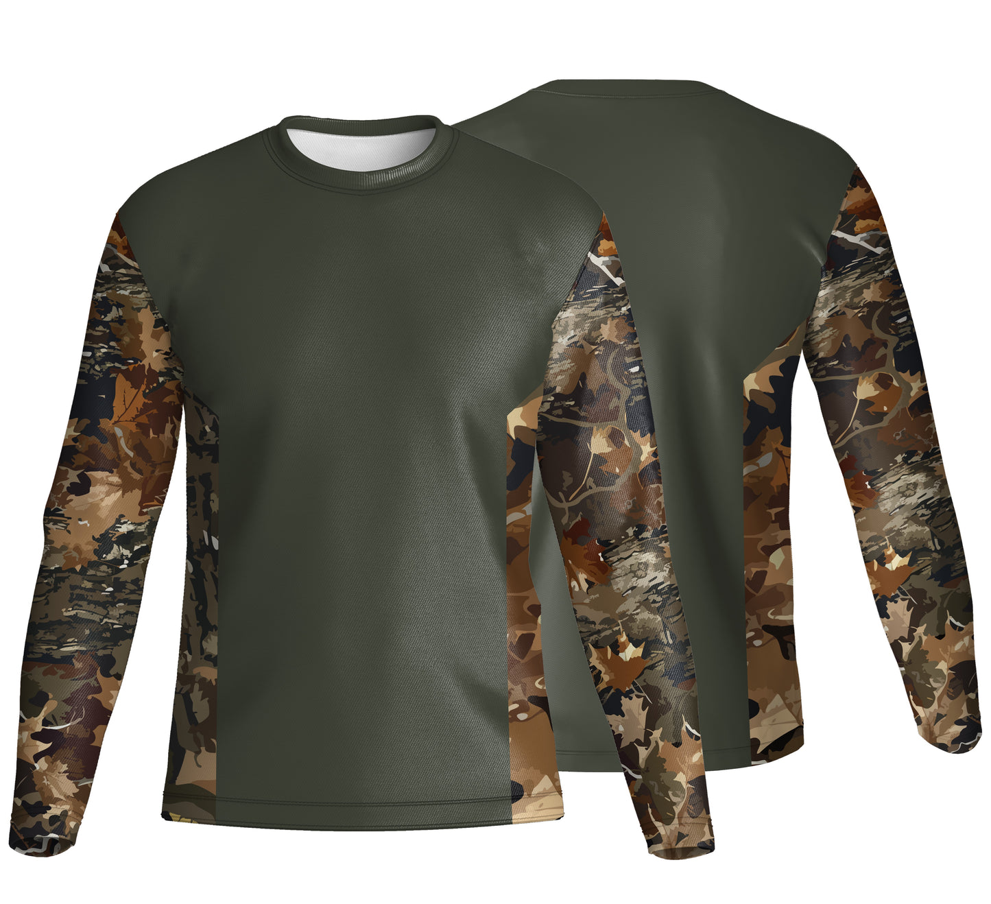 Unisex Long Sleeve Crew Neck T-Shirt | Birdseye | Camo Design