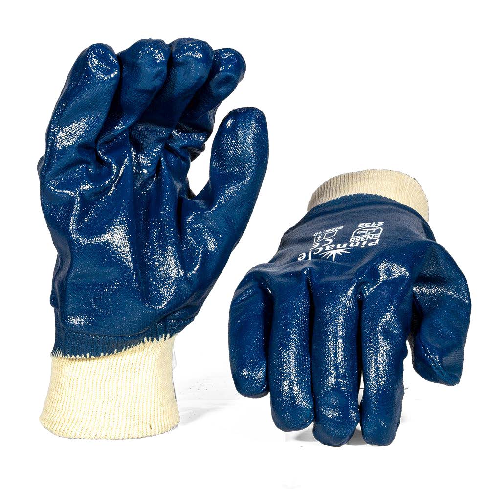 Blue Nitrile Knit Wrist Glove Size 10 – Pack Of 12 Pairs