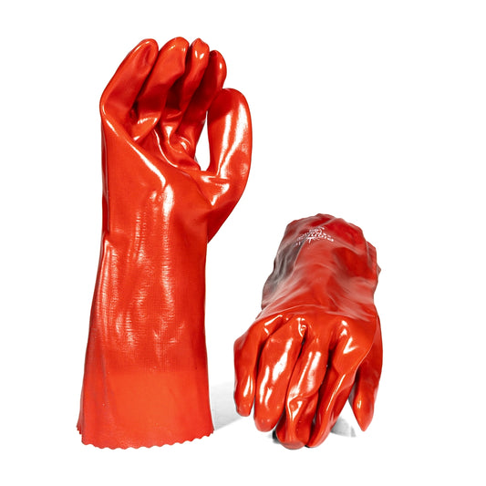 PVC Red Open Cuff Glove 35cm – Pack Of 12 Pairs