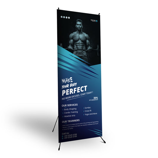 X-Frame Banner 0.6 x 1.6m, PVC, Print Only.