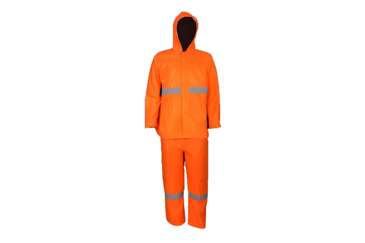 Hi-Viz PVC Rubberised Rain Suit With Reflective Tape
