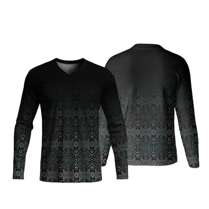 Unisex Long Sleeve V-Neck T-Shirt | Birdseye | Africa Design