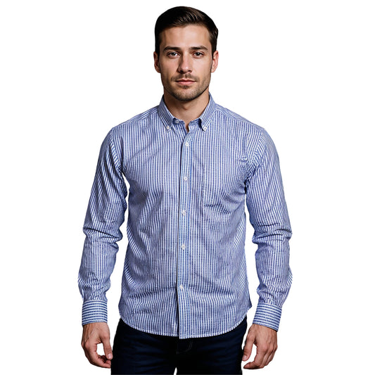 Branford Blue & White Check Lounge Shirt Men’s