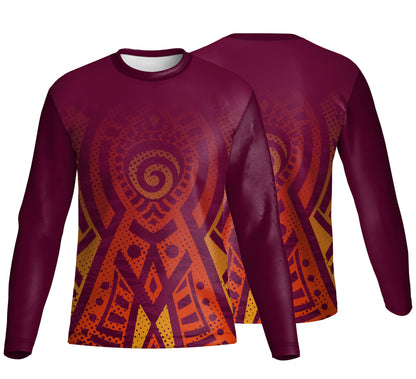 Unisex Long Sleeve Crew Neck T-Shirt | Pique Knit | Africa Design