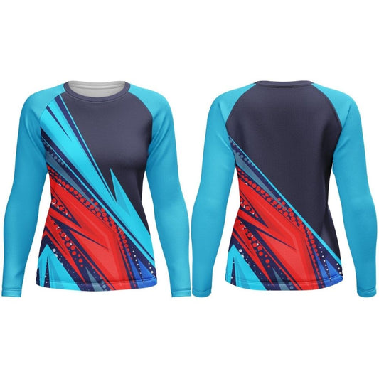 Ladies Netball/Hockey Crew Neck Long Sleeve T-Shirts  | Raglan Sleeve