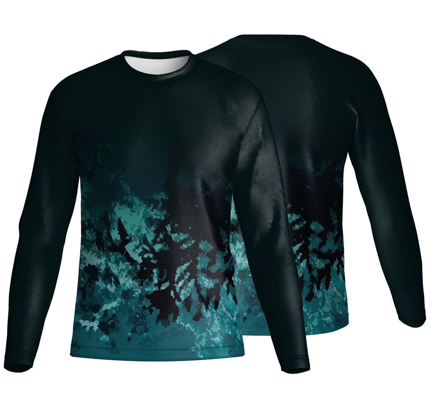 Unisex Long Sleeve Crew Neck T-Shirt | Birdseye | Camo Design