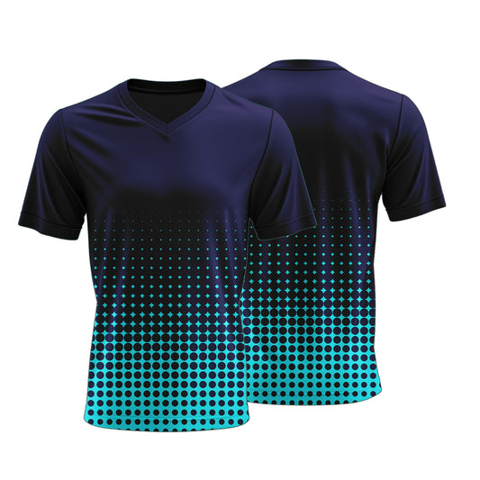 Unisex Short Sleeve V-Neck T-Shirt | Drop Needle Square | Sport Design