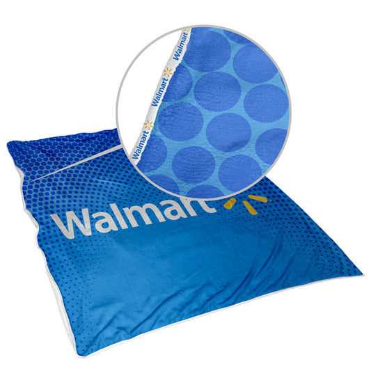 Marabou Mongolian Fleece Throw S/S Print Binded With Personalised Branded Petersham Webbing