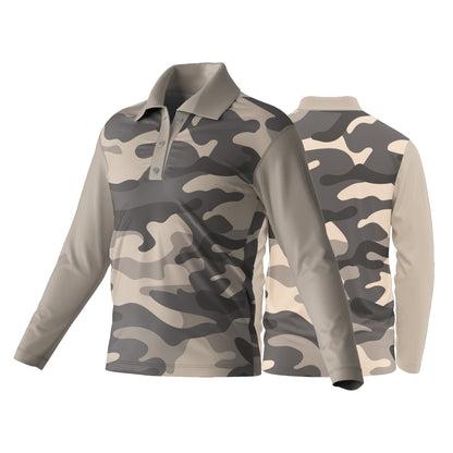 Unisex Long Sleeve Golf Shirt | Sport Tec | Camo Design