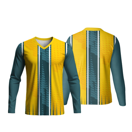 V-Neck Long Sleeve Soccer Shirt | Fitted Sleeves