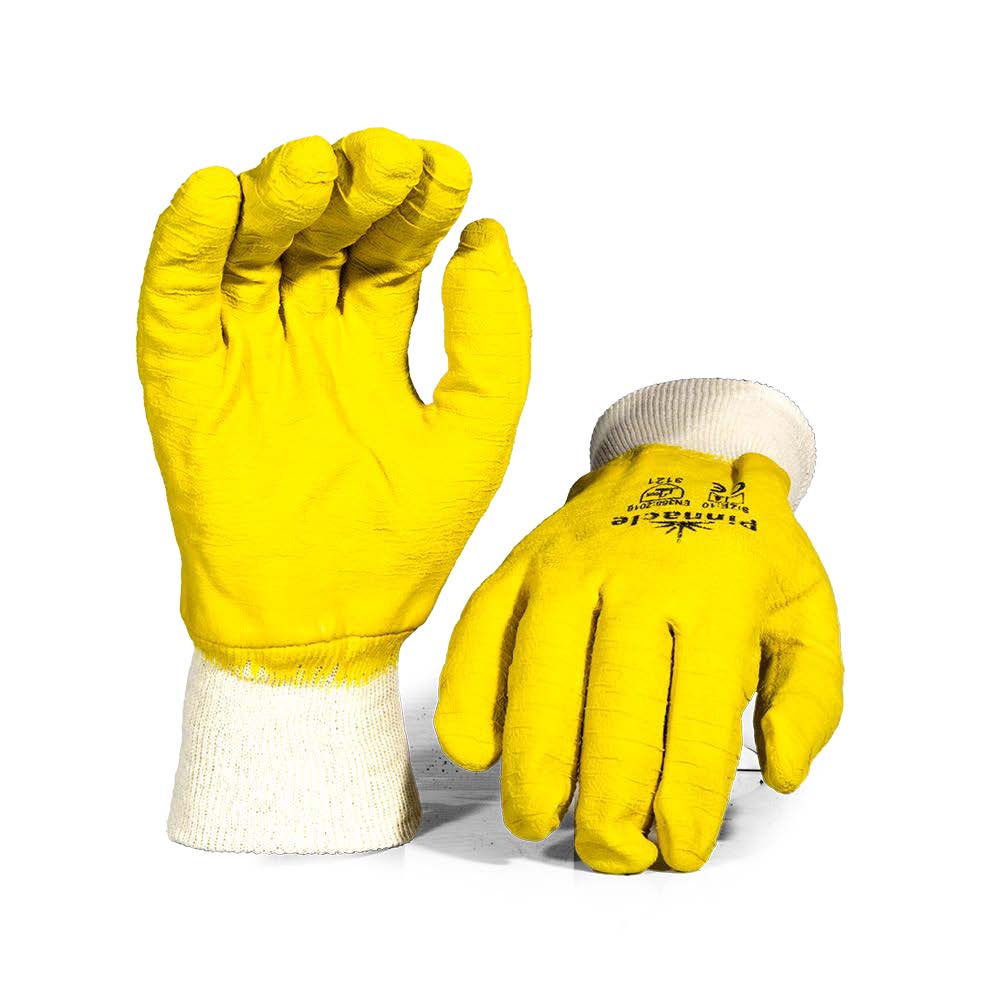 Comarex Crinkle Yellow Glove Knit Wrist – Pack Of 12 Pairs