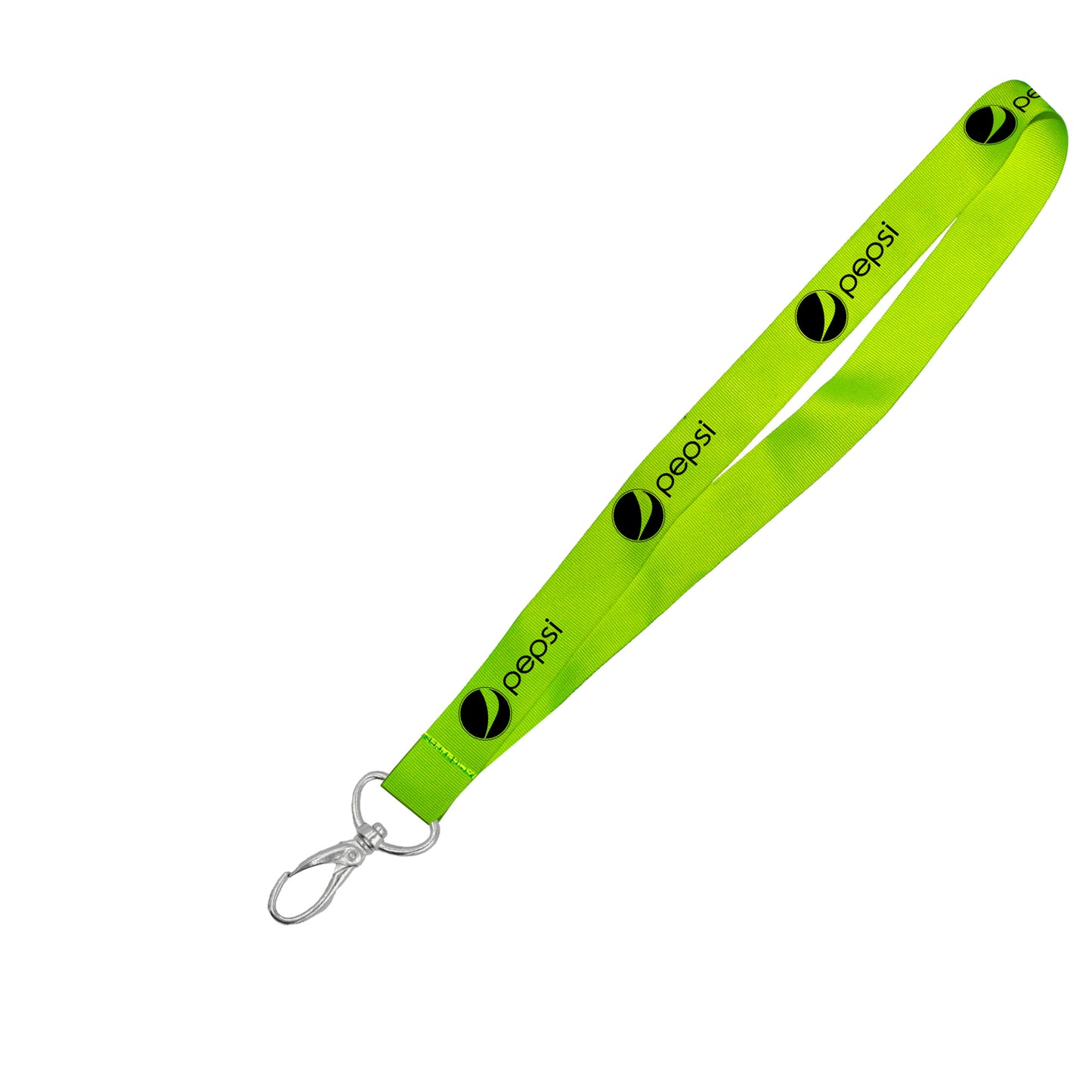 Hi-Viz Lanyard Black Sublimation Print S/Sided with Lobster Clip