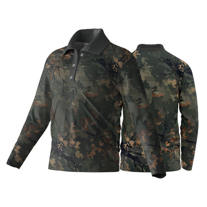 Unisex Long Sleeve Golf Shirt | Birdseye | Camo Design