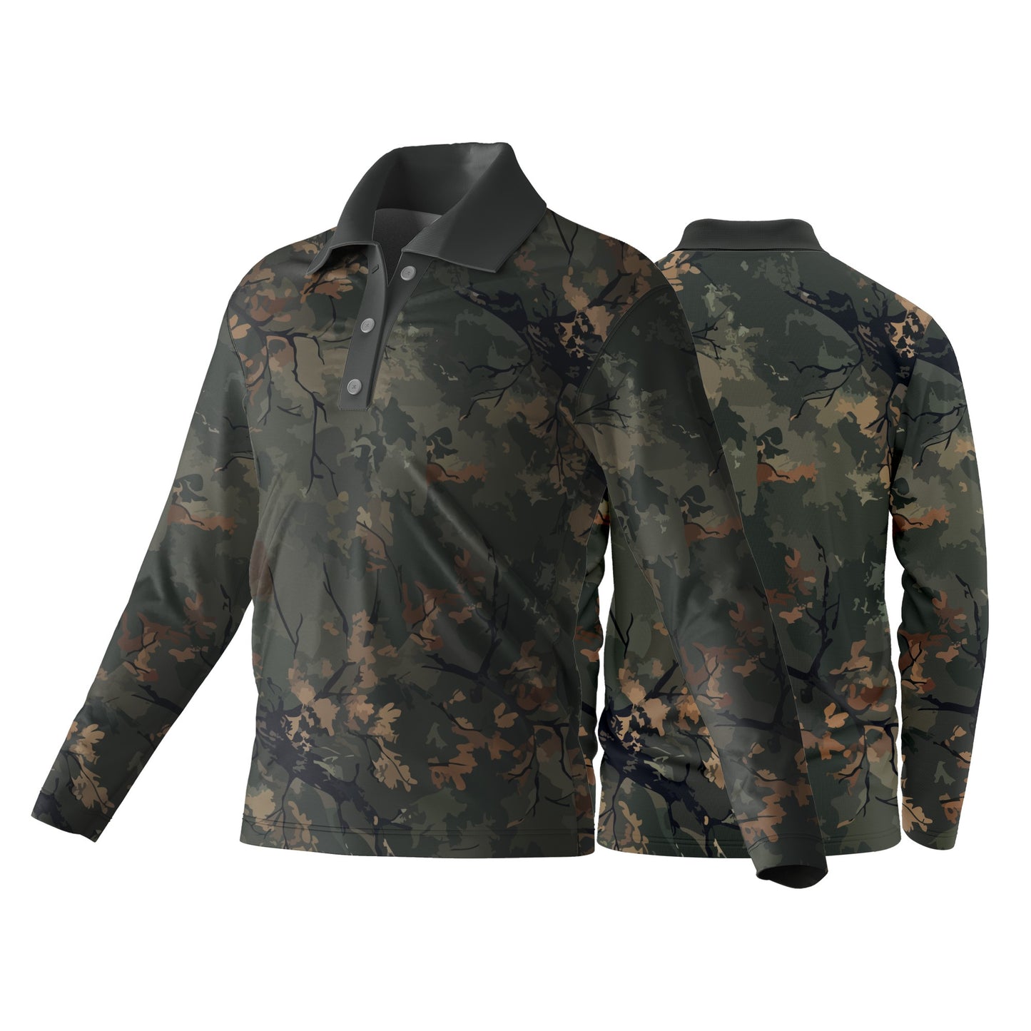 Unisex Long Sleeve Golf Shirt | Sport Tec | Camo Design