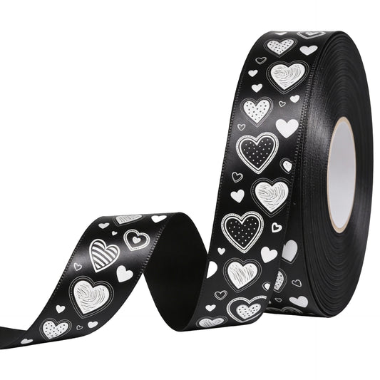 25mm Satin Ribbon S/Sided Print (Per Running Metre)
