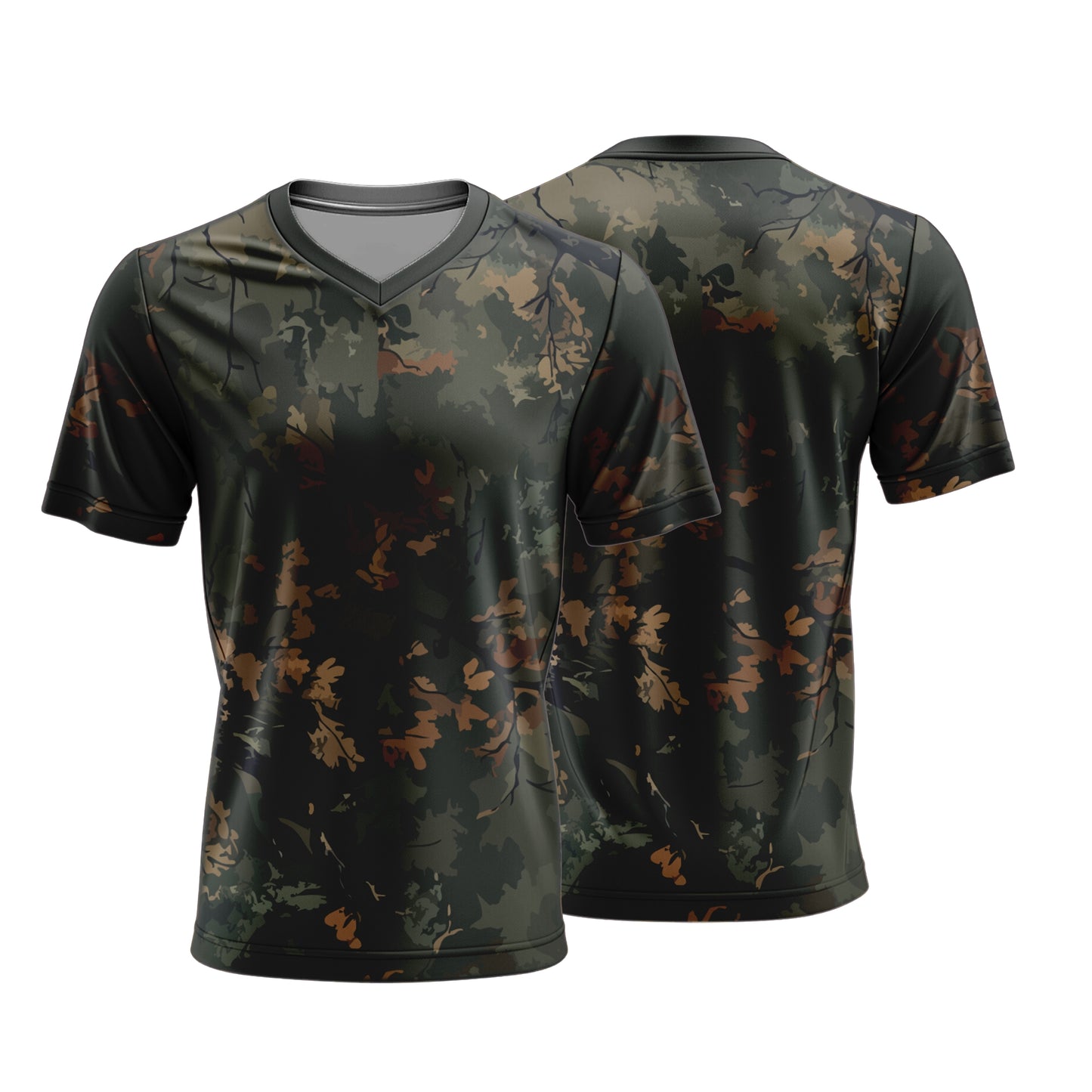 Unisex Short Sleeve V-Neck T-Shirt | Drop Needle Square | Camo Design