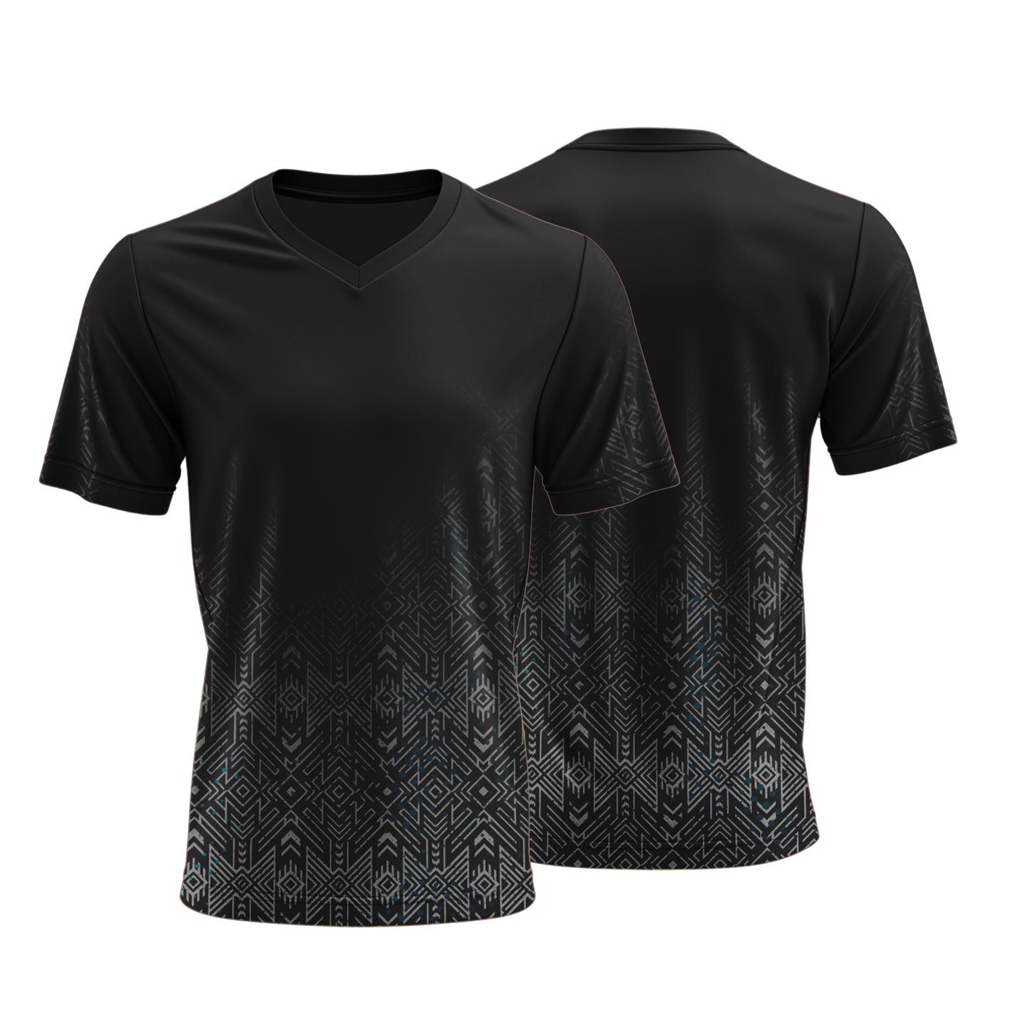 Unisex Short Sleeve V-Neck T-Shirt | Drop Needle Square | Africa Design